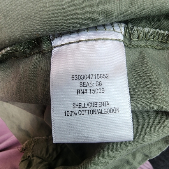 BONGO Olive Green Hooded Utility Jacket Women's XL 100% Cotton Contrast Zipper - Picture 6 of 7